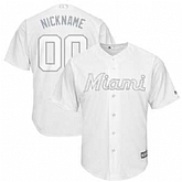 Miami Marlins Majestic 2019 Players' Weekend Cool Base Roster Customized White Jersey,baseball caps,new era cap wholesale,wholesale hats